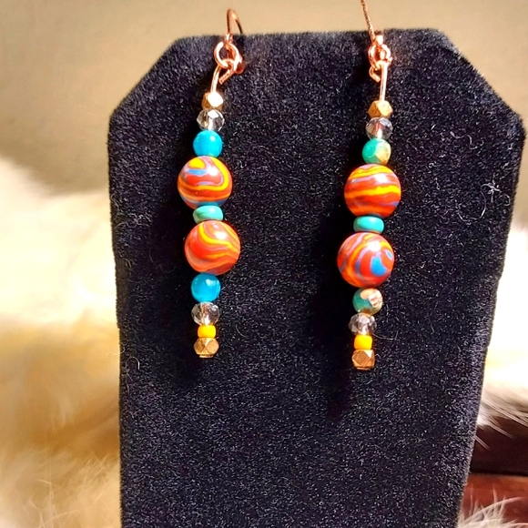 Handmade crystal earrings - Picture 1 of 3